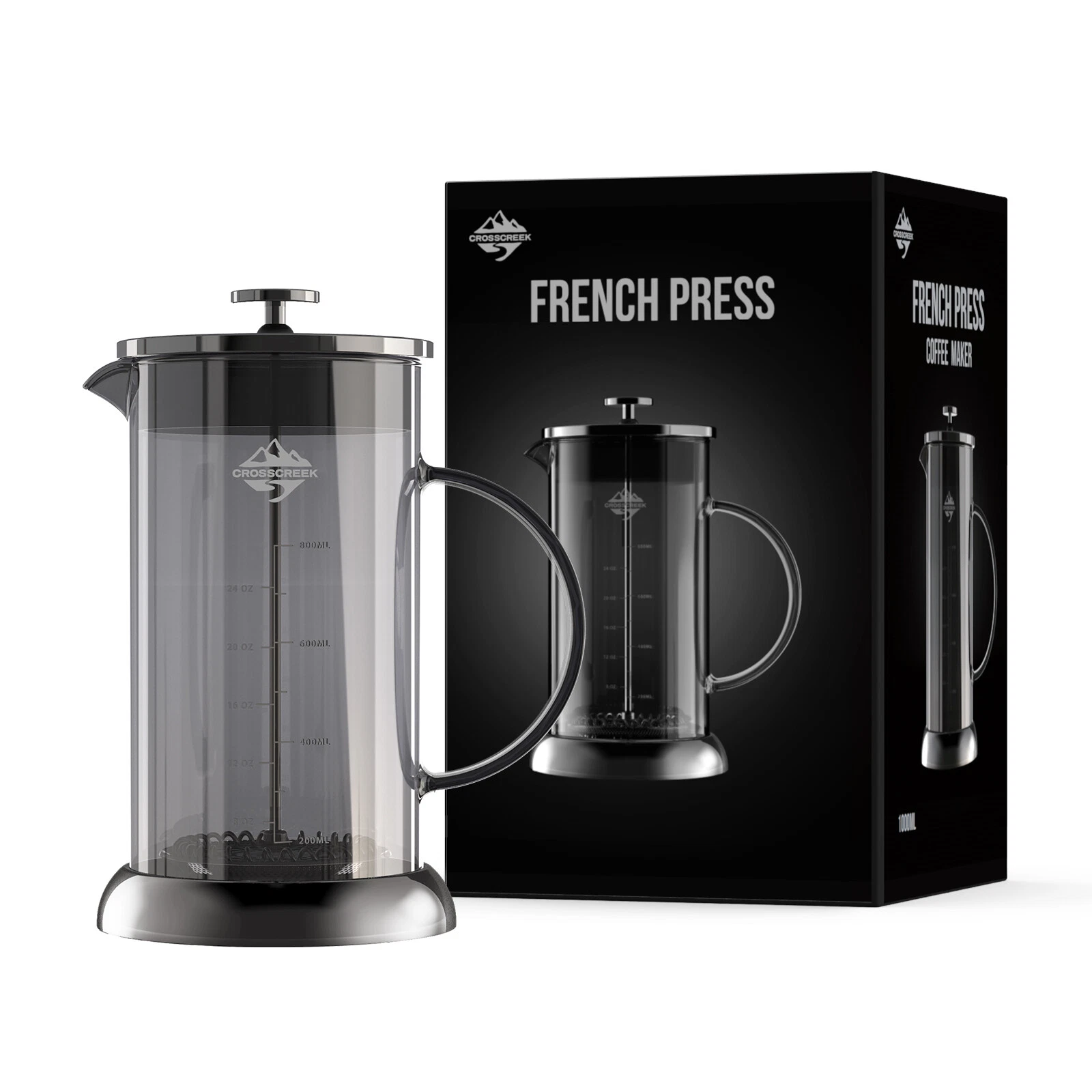 French Press Coffee Maker, Glass French Press by CrossCreek BPA Free Presses
Opens in a new window o