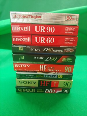  Lot Of 9 Cassettes  Fuji/Sony. /MAXELL/TDK/ ToneMaster New Sealed