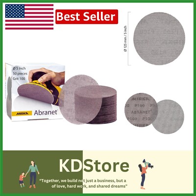50 Abranet 5-Inch Sanding Discs P100 - Dust-Free Efficiency for Professionals