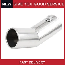 Universal Chrome Curved Exhaust Tail Muffler Tip Pipe 0.75" to 1.5" Pack of 1