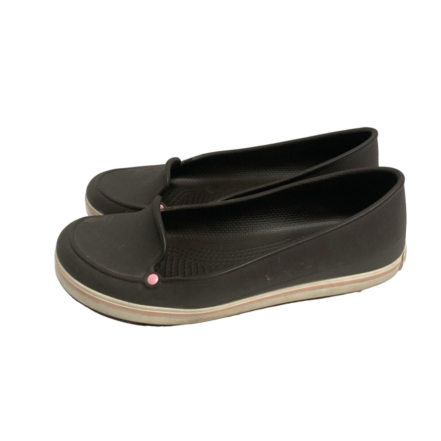 Women's Size 7 Brown Crocs Slip-On Comfortable Plastic Flats-image
