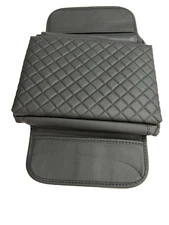 Tesla Cybertruck Leather Padded Console Cushion Armrest Cover W/ Pockets, Black