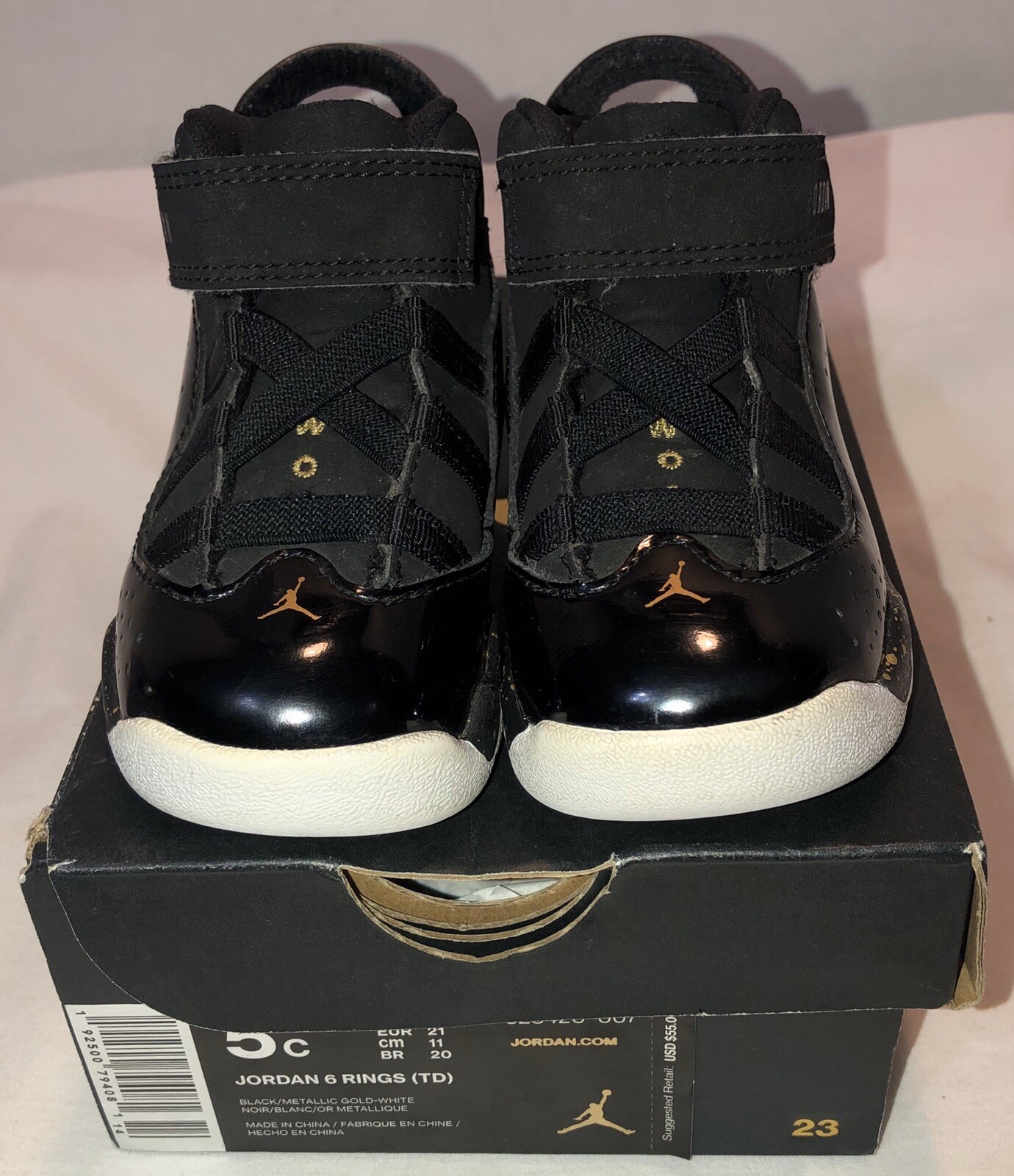 jordan 6 rings black metallic gold white