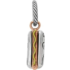 Brighton HOT DOG Silver-Multi Mustard Dangle Charm RT $19- NWOT
