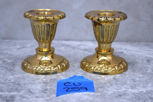 Pair of Brass Altar Candlesticks for a Private Chapel, 3 1/4" (CU259) chalice co - Picture 6 of 7