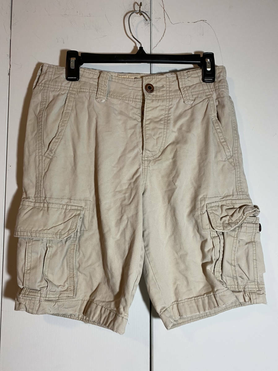 Men's Vintage Light Tan Hollister Cargo Shorts Size 28 #S8