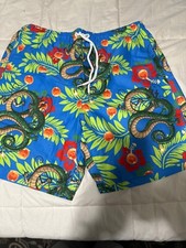 Mens Medium Dragonball Z Hawwaiian Swim Trunks Blue