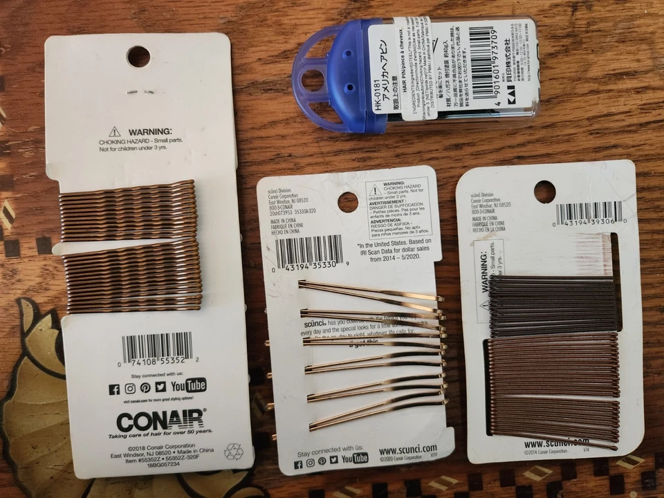Scunci Conair Kai Hair Accessories Assorted Bobby Pins LOT of 4, 175 Pieces  - Image 2 of 4