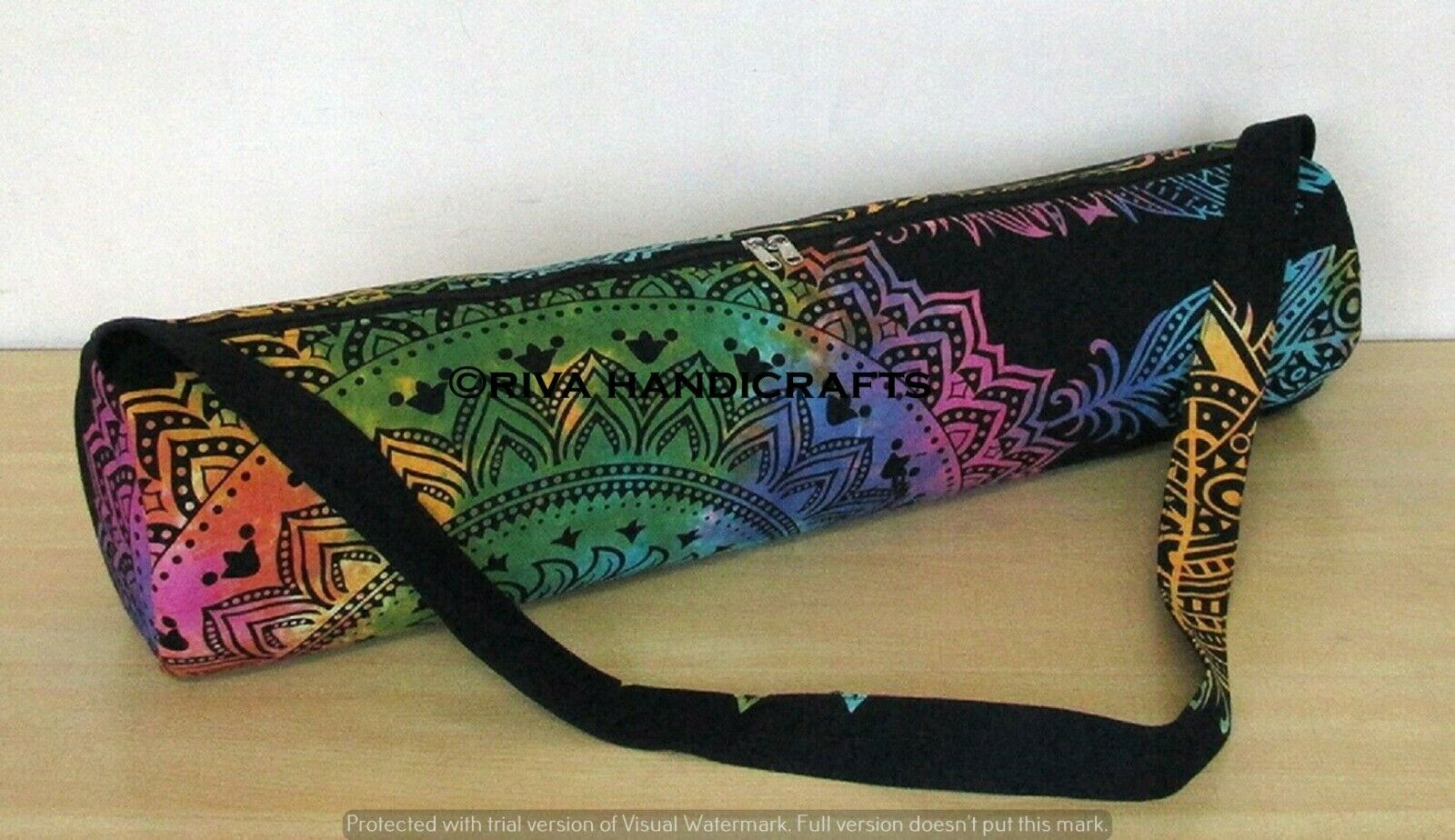 Indien Batiken Mandala Handgefertigt Tragbar Verstellbar Gurt Yogamatte Schulter