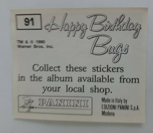 1990 Panini Happy Birthday Bugs (Pick Your Sticker) - Picture 133 of 343