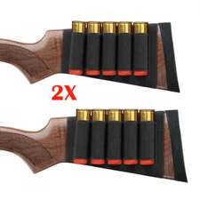 2PC Tactical Molle 5 Rounds 12GA Gun Shotgun Buttstock Ammo Shell Holder Carrier