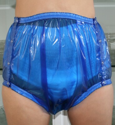Gummi-PVC Euroflex Inkontinenz Knöpfer-Windelhose Gummihose adult baby blau