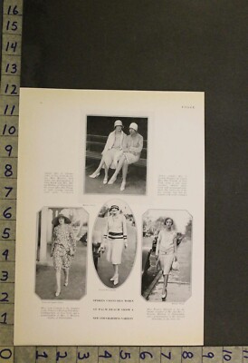 1928 DEBUTANTE SOCIALITE FLAPPER SPORT FASHION DESIGN BEACH PHOTO INSERT 24494