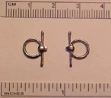 Flat-backed FULL CHEEK SNAFFLE BIT in Traditional 1:9 Model Horse Scale - SILVER