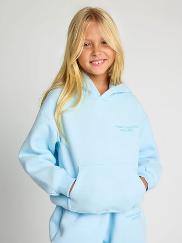 Comfrt Pastel Collection Hoodie Kids Baby Blue Unisex XL New - Picture 3 of 3