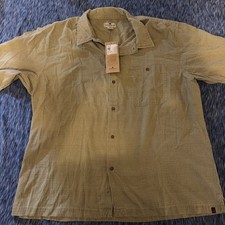 NWT  WOOLRICH Beige Cotton Short Sleeve Button Down Shirt Sz XL - NEW