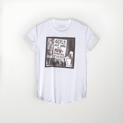 Zadig & Voltaire Tee Shirt “Girls just wanna have fun Damental” Size MEDIUM NEW - 第 1/1 張圖片