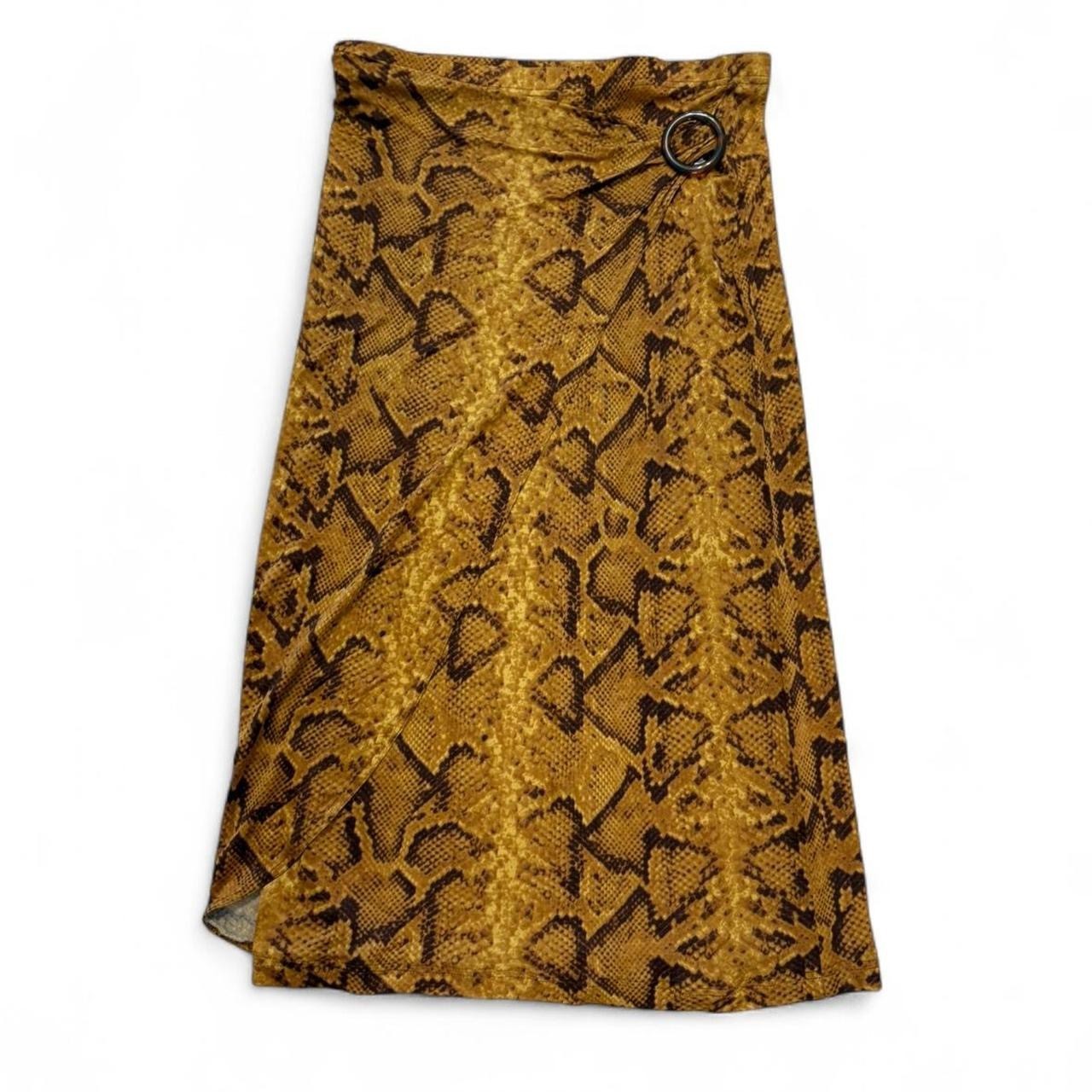 LUISA SPAGNOLI beige hazelnut python pattern skir… - image 1
