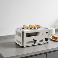 6-Slice Toaster Silver Pop-Up Electric Toaster Stainless Steel 6 Slots Toaster