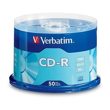 Verbatim CD-R Blank Discs 700MB 80 Minutes 52x Recordable Disc for Data and Musi