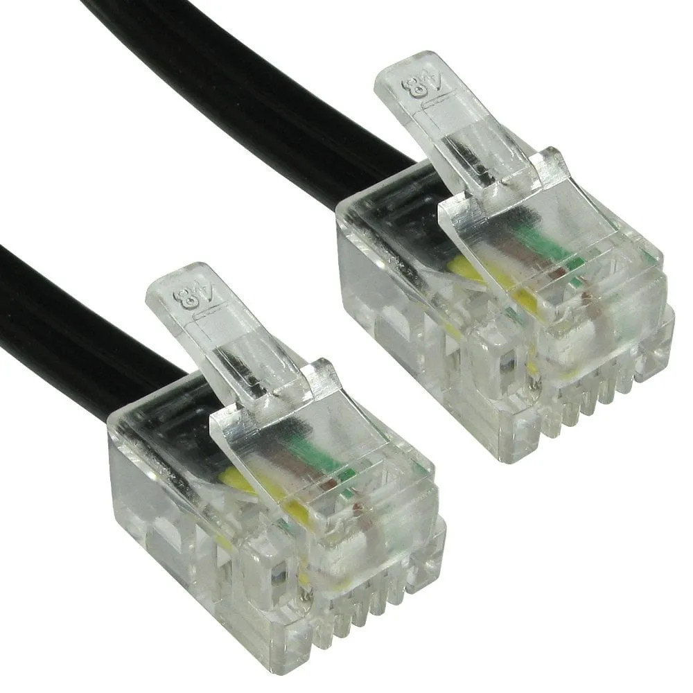 Cables Direct 2m RJ11 to RJ11 Modem Cable - Black