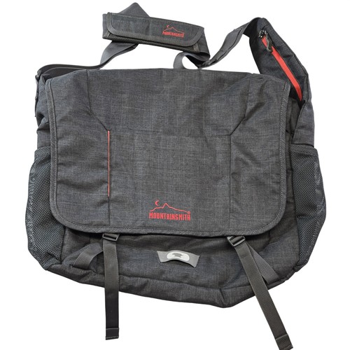 Mountainsmith Messenger Bag Gray 17" Laptop Tablet Compartment Adjustable Straps