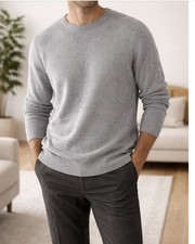 Prada Men  s Alpaca Sweater Jumper Gray, Size 46 IT RARE