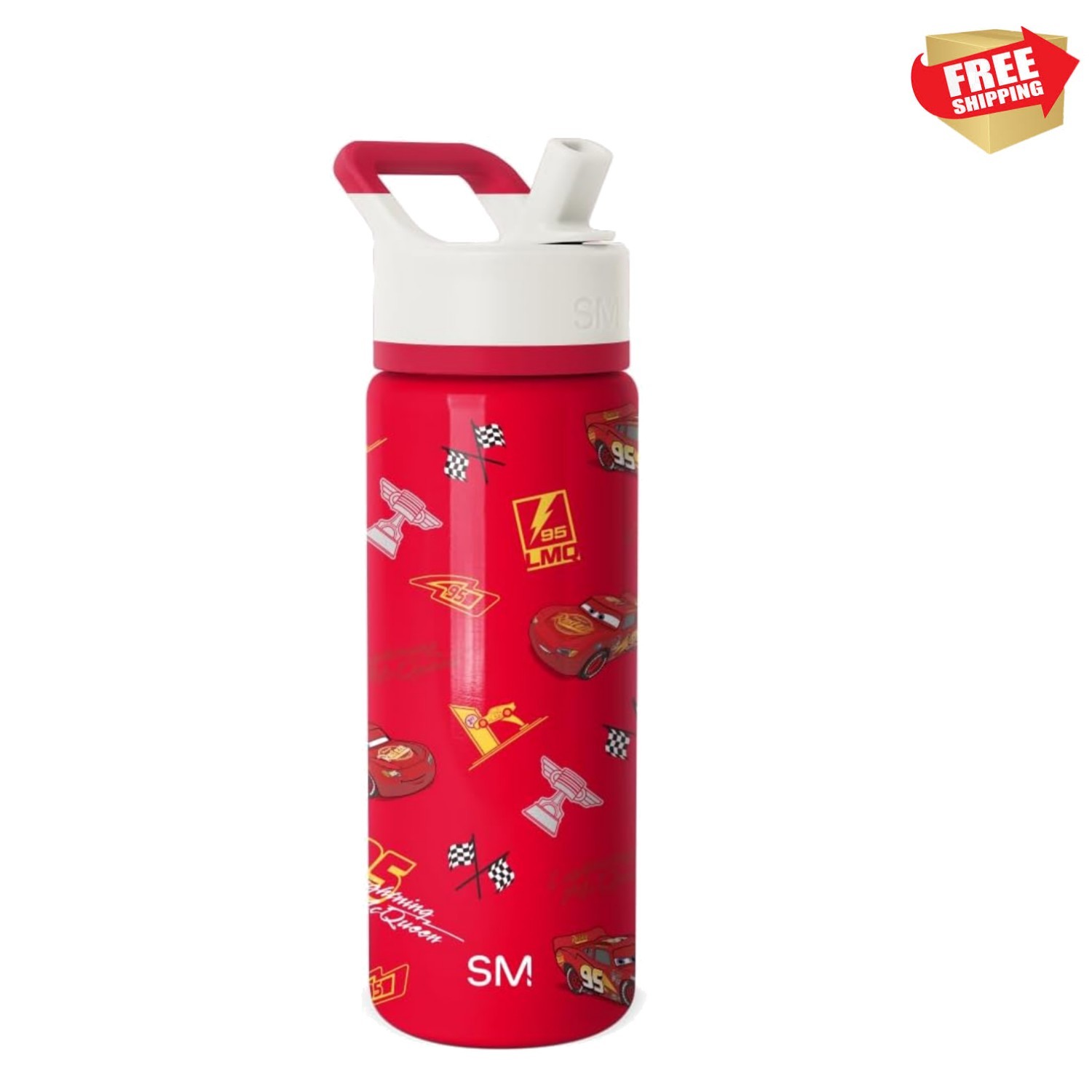 Kids Summit Water Bottle with Straw Lid |Disney Lightning Mc