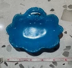 Dithridge & Co Blue Turquoise Milk Glass Victorian Vanity Pin Tray Dish Antique