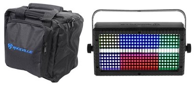(2) Rockville STAGE PANEL 336 DJ Effect Lights w/DMX/Strobe/Wash/Matrix+Bag