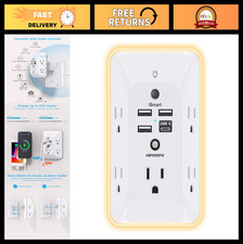 Multi Plug Outlet Extender with Night Light, Surge Protector, 4 USB Ports  USB-