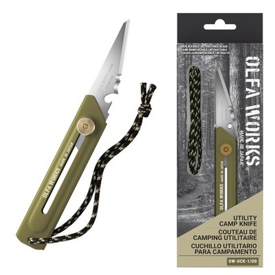 Olfa Works Ow-Uck-1/Sb Camp Knife High Carbon Stainless Steel Blade -