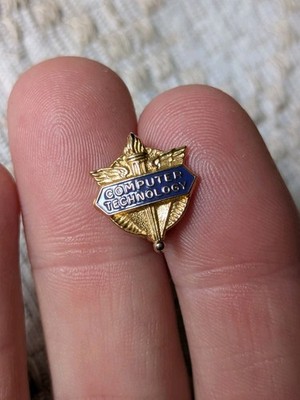 Vintage High School Computer Technology Award Pin, Scholastic Achievement Honors
