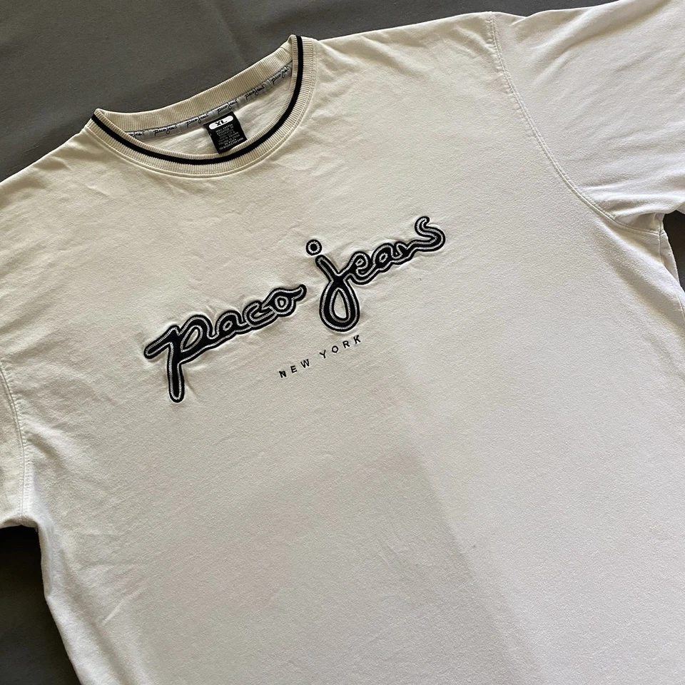 Vintage 2000s Paco Jeans T Shirt Mens Size XL White Heavy Cotton 00s Streetwear - Image 3 of 4