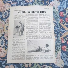 Vintage Women's Wrestling Photos. London Life, P30. 1941. Antique.Girl Wrestlers