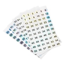 10 Sheets Number Stickers 1-300 Round Number Labels Reflective Sticker