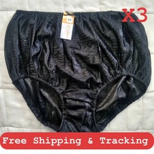 3 Underwear women high waist Panties Biggest Nylon Soft Briefs Waist 44"-52"