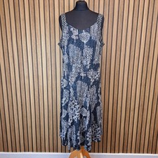 Joe Browns Midi Dress 18 Green Grey Sleeveless Jersey Flare - New