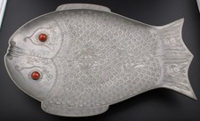 RARE Vintage Arthur Court Flounder🐟Fish Plate Platter Dish Carnelian Eyes 11.5"