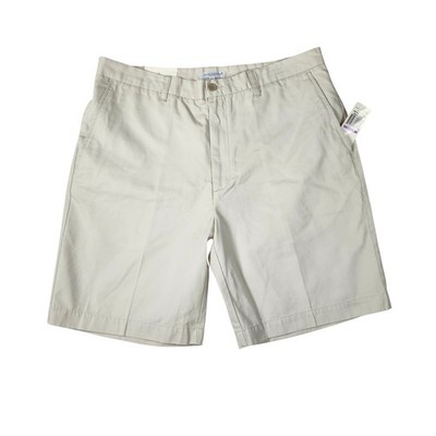 Alex Cannon Shorts Men 38 Stone New NWT Classics Flat Front Cotton Blend