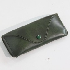 1970 s Vintage Green Faux Leather Sunglasses Spectacle Case Military Issue (3988