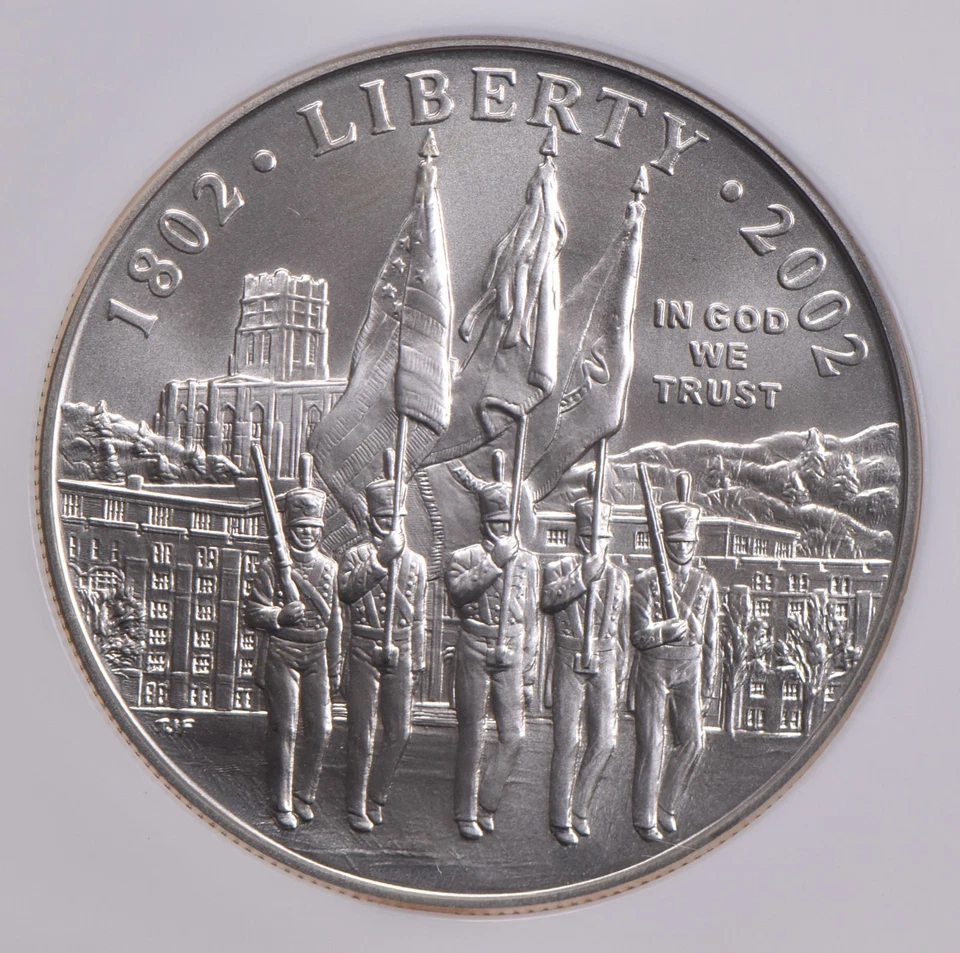 MS70 2002-W West Point Army Military Commemorative Dollar NGC *2951 - Image 3 of 4