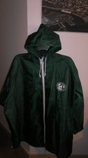 Adult-windbreaker jacket- fits most people-Green-China-zipper-pull strings shut