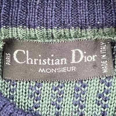 Christian Dior Wool Knit Sweater Dark Navy Men's Size 52 From