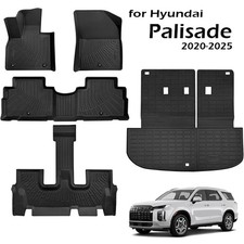 Floor Mats for 2020 - 2024 2025 Hyundai Palisade Trunk Mat with Backrest Mat TPE