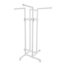 SSWBasics 4 Way Clothing Rack - Pipe Straight Arms - White