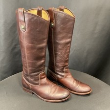 FRYE Melissa Button Tall Cognac Leather Riding Boots 77167 Mexico Size 7