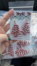 Little Debbie Christmas Tree Cake Earrings