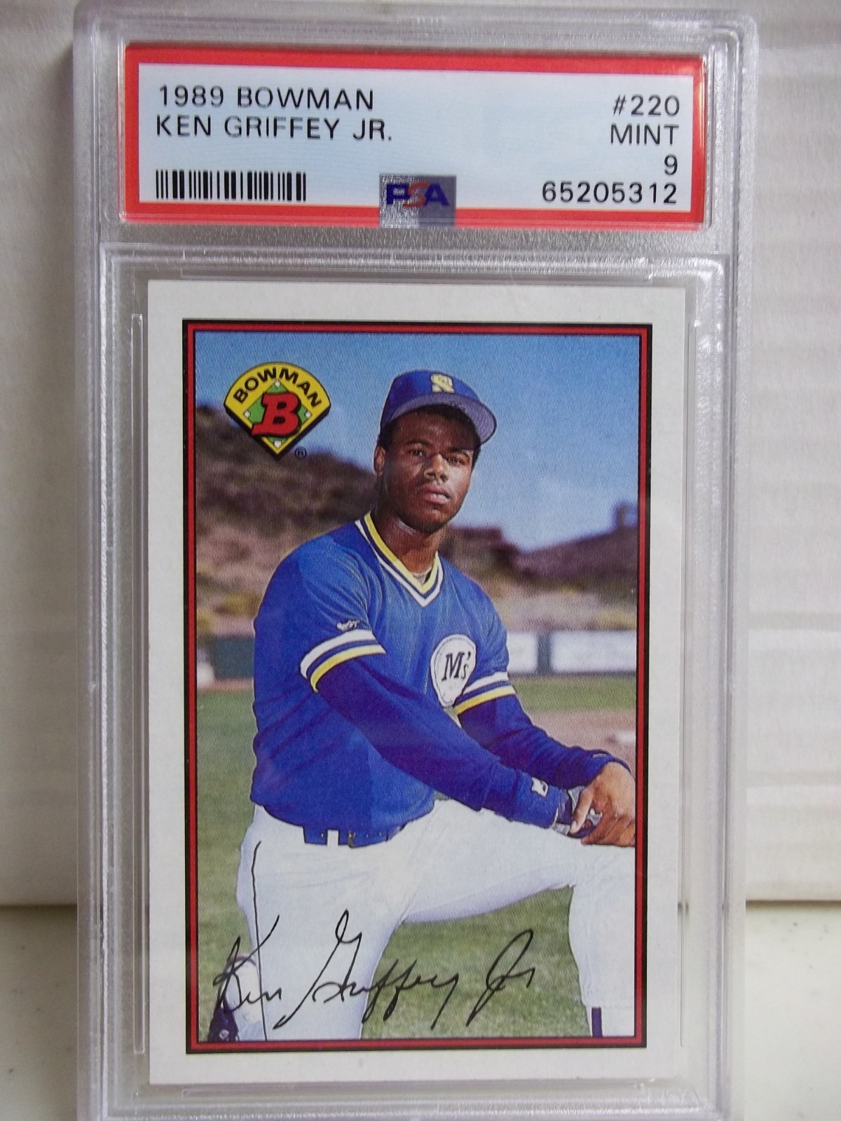 1989 Bowman Ken Griffey Jr Rookie PSA Mint 9 Card #220 MLB HOF Seattle Mariners