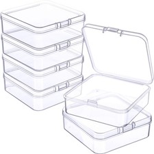 6 Pieces Mini Plastic Clear Beads Storage Containers Box for Collecting Small...